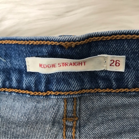 Levi's Jeans Women 26 Wedgie Straight Blue Button Fly - Picture 6 of 13
